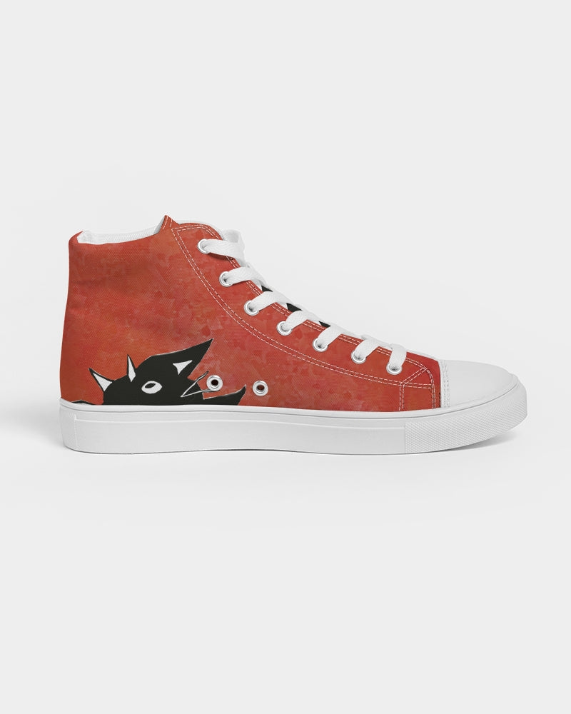 Laguna Beach, autism, sneakers, art, cats, kicks, custom design, skate shoes, neurodiversity, autism artist, custom kicks, red converse-style, original art