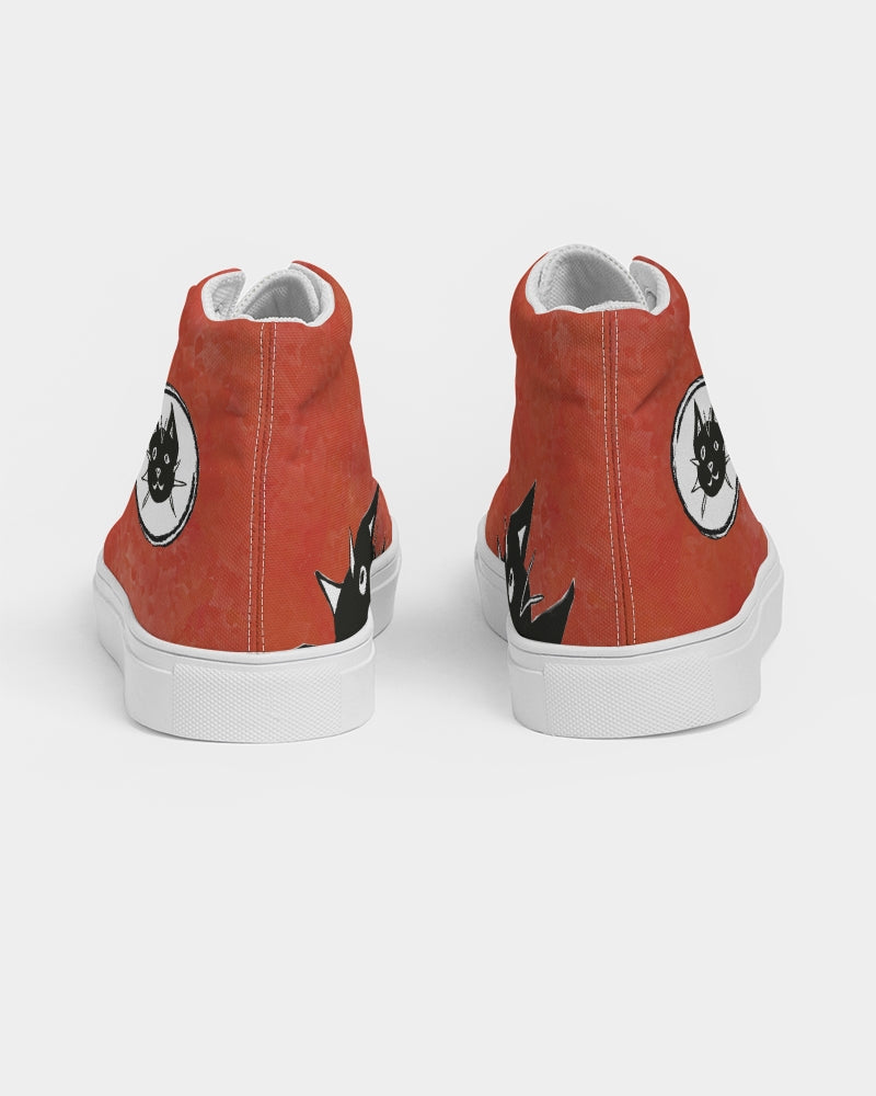 Laguna Beach, autism, sneakers, art, cats, kicks, custom design, skate shoes, neurodiversity, autism artist, custom kicks, red converse-style, original art