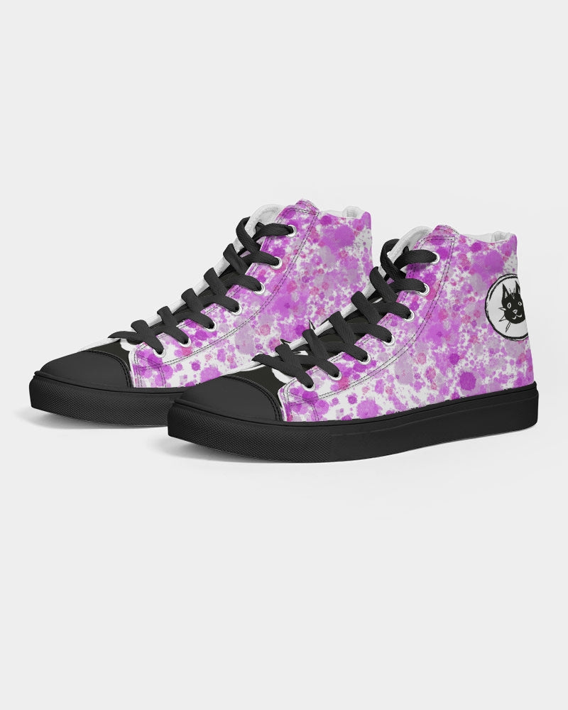 cats, art, autism, Laguna Beach, high top sneakers, custom kicks, sneakers, black sole, autistic artist, neurodiversity  Edit alt text