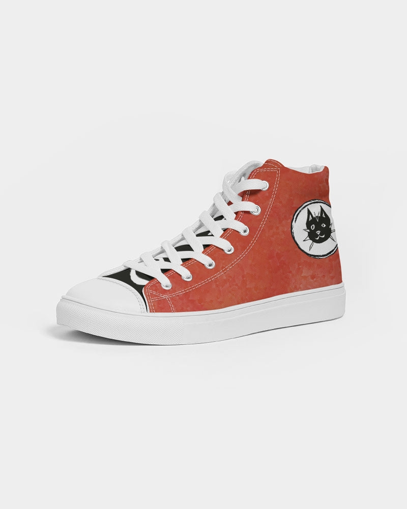 Laguna Beach, autism, sneakers, art, cats, kicks, custom design, skate shoes, neurodiversity, autism artist, custom kicks, red converse-style, original art