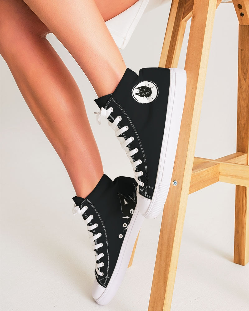 Sneakers, Autism, Art, Cats., Laguna Beach,. Black Converse-style, Custom design shoes, kicks, skate shoes, neurodiversity, art shoes