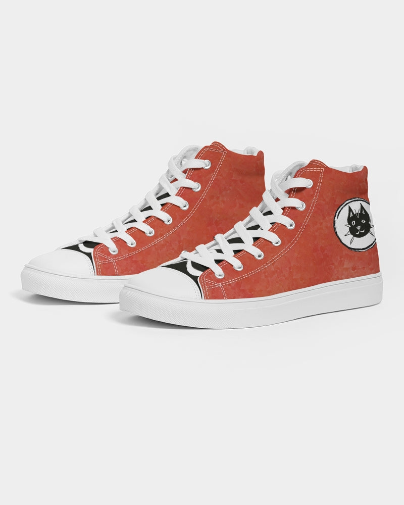 Laguna Beach, autism, sneakers, art, cats, kicks, custom design, skate shoes, neurodiversity, autism artist, custom kicks, red converse-style, original art